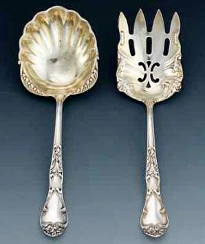 American French-styled Sterling Silver Salad Set